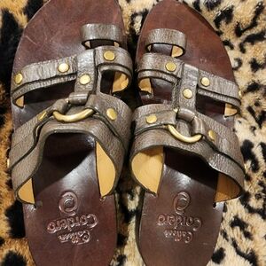 Colleen Cordero Brown Leather Sandals Womens Sz 5 Retail - 445.00 Handcrafted